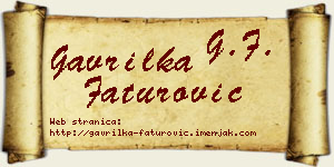 Gavrilka Faturović vizit kartica